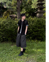 Moment Check Roll-Up Short Sleeve Cardigan