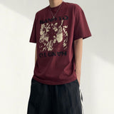 グラムハンドプリントヴィンテージ半袖Tシャツ