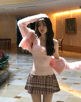 sophia angora crop two-button CD