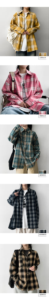 Week oversized fit checkered shirt