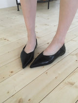 Leather flat stilettos
