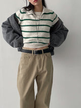 Open Stripe Crop Knit