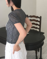 ノーセンレースパフ半袖Tシャツ