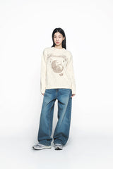 25SS SQUARE STRUCURE ARTWORK KNIT IVORY