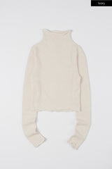 Mila fuzzy knit turtleneck top