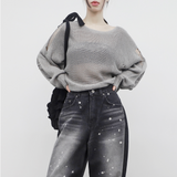 [NONCODE] ONBIA Damage Knitwear