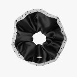 DOT MESH SATIN SCRUNCHIE (BLACK)