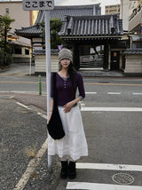 26FW★ [MADE] Fowor Henley Neck Button Slim Three Quarter T-Shirt