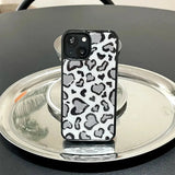 [MADE][Magsafe Glass Bumper Case] Heart Leopard Drawing Case ⋆ Light Gray