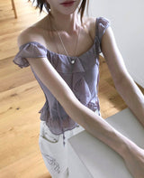 clarity off ruffle & chiffon blouse