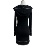 Burning Hood Color Stitch Slim Fit Midi Dress (3 Colors)