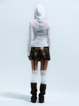 Emoha Punk Elegant Sexy Gilded Leather Skirt