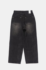 Answer wrinkle washed wide denim pants