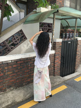 パッチ フラワー スカート