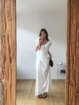 Twist drape maxi skirt