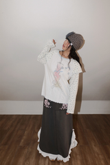 ROSE N STAR POCKET LONG SKIRT CHARCOAL