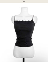 cotia lace square sleeveless top