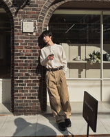 ローチワッフルヘンリーネックロングスリーブTシャツ