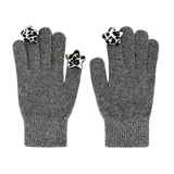 Star Wool Gloves [Grey Leopard]
