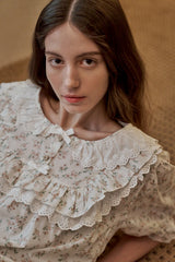 ULLALA PAJAMA Lili Short-sleeve Two-piece  Ivory[24151WTSSN]
