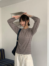キンバーボーダーラウンド長袖Tシャツ