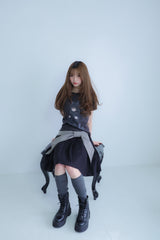 ビッグリボンスカート(ブラック×グレー)