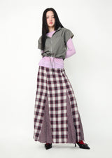 vintage check skirt red ver.