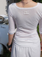 Glow lace Top -Pearl White
