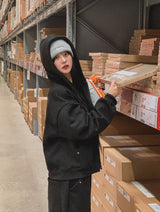 Oti Rivet Brushed Hood Zip Up