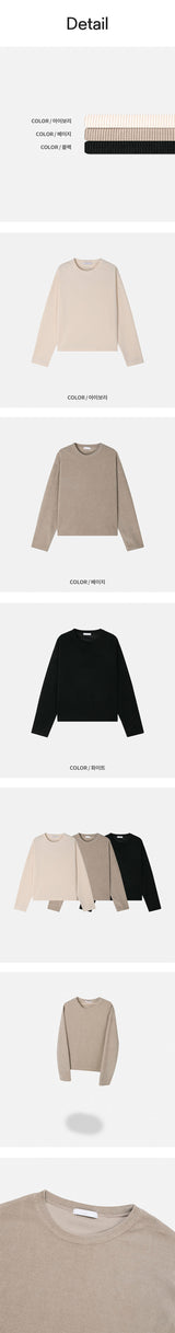 Crop waffle long sleeves(3color)