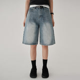 [Made/4 Sizes] [Odin] 5-Inch Bermuda Denim Cotton Half Pants - 6 Colors