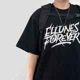 イリューネスレタリングオーバーサイズスプリットショートスリーブTシャツ