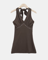 Hookin Studded Halter Neck Sleeveless Top