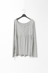 mochi button shirring top(3colors)