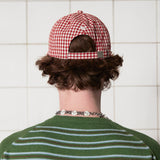 LOGO GINGHAM CHECK CAP / RED