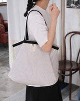 Pinstripe Shopper bag Ivory