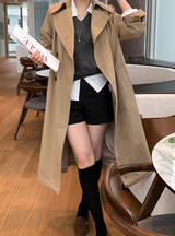 Beige Ribbed Long Knee Socks