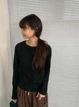 26SS★ [BAONHAUS] ベニールラウンドリブ長袖Tシャツ