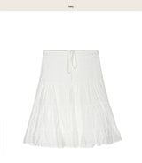 soy low chiffon tiered midi sk