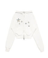 CONTRAST PATCH ZIP-UP IVORY