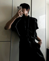 mariru overlock short-sleeved T-shirt