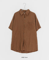 Kez Summer Punching Lace Short Sleeve Shirt