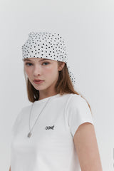 【MADE】 Polka Dot Square Scarf_Ivory