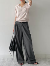 Whole Garment Collar Short Sleeve Knit