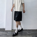 Charcoal Draped Stripe Shorts