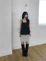 Low rise button midi skirt (one color)