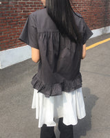 Dufen Frill Short-Sleeve Blouse