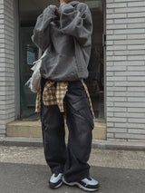 アナザー斜めポケットワイドデニムパンツ