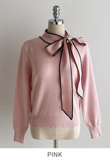 Coco Color Matching Line Tie Knit