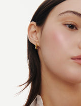 26SS★ Champagne First Moon Silver One-Touch Earrings M